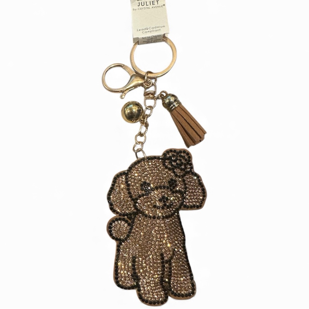 Gold Rhinestone Dog Purse Charm/ Keychain-NWT